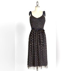 NWT ModCloth Brilliant Dot Dress in Black/Gold